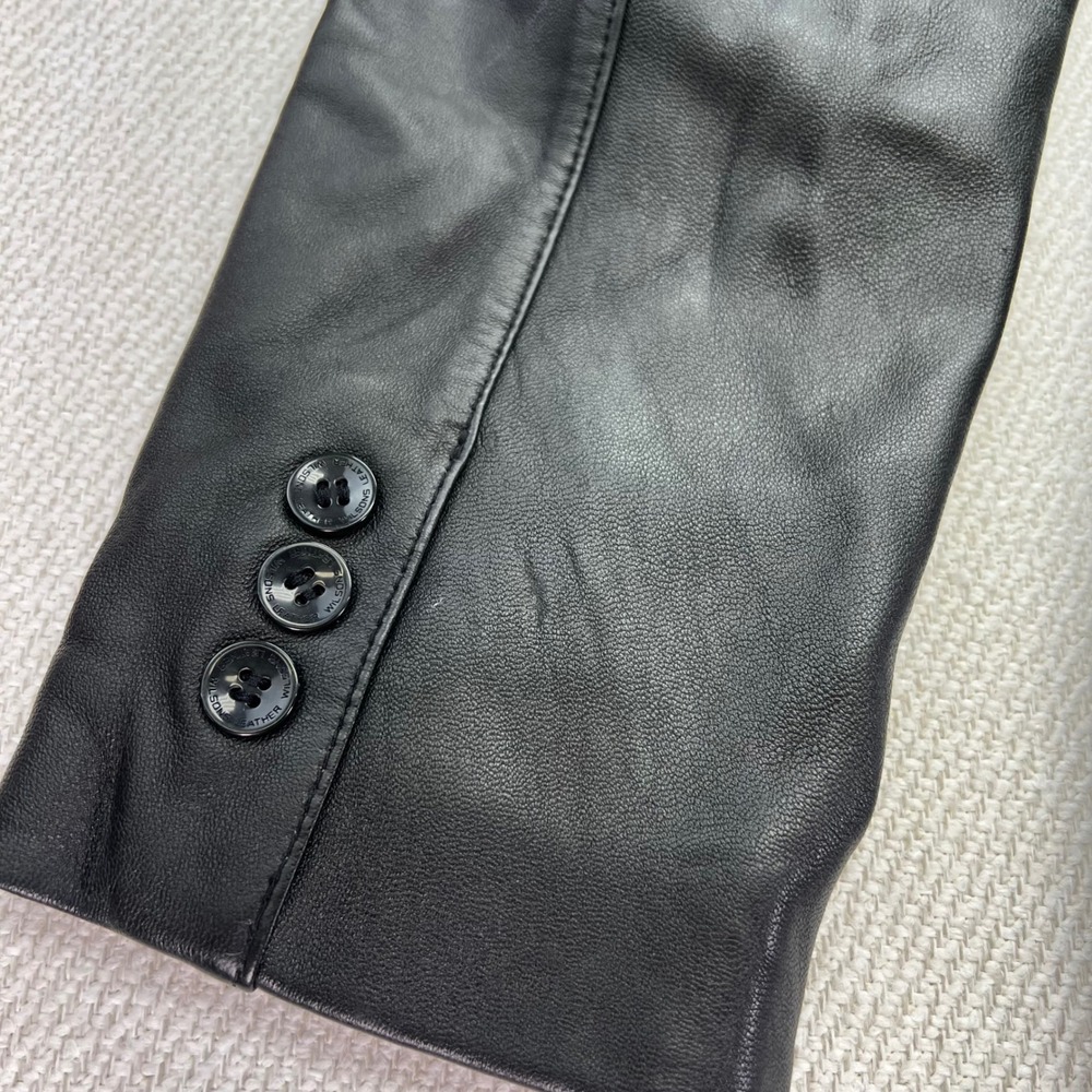 Wilsons Leather Trench Coat Womens Med Black Long Duster Pelle Studio VTG Chic - Picture 13 of 16